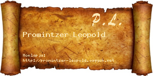 Promintzer Leopold névjegykártya